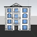 Three Story Detached Villa With Modern Exterior Balconies Large Windows And Trees Around
