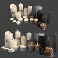 Stylish Candle Lamps In White Black Gray With Various Designs And Labels