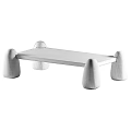 Modern Dining Table With Sturdy Rounded Block Legs And Natural Wood Texture