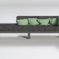 Gray Sectional Sofa with Green Cushions and Extended Chaise Lounge Design