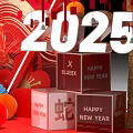 2025 Happy New Year Dragon Themed Red Decorations Golden Tree Photo Check In Spot
