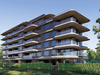 Modern residential area villa 3d model