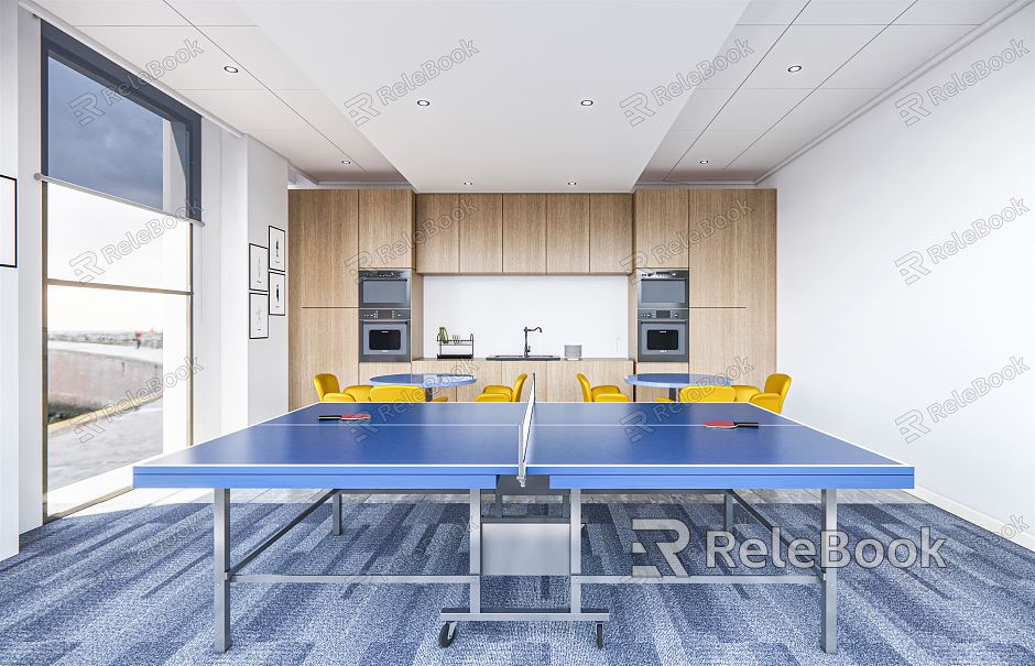 Modern Table Tennis Room Table Tennis Table Tea Room Leisure Table and Chair Rest Area model