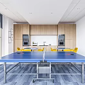 Modern Table Tennis Room Table Tennis Table Tea Room Leisure Table and Chair Rest Area 3d model