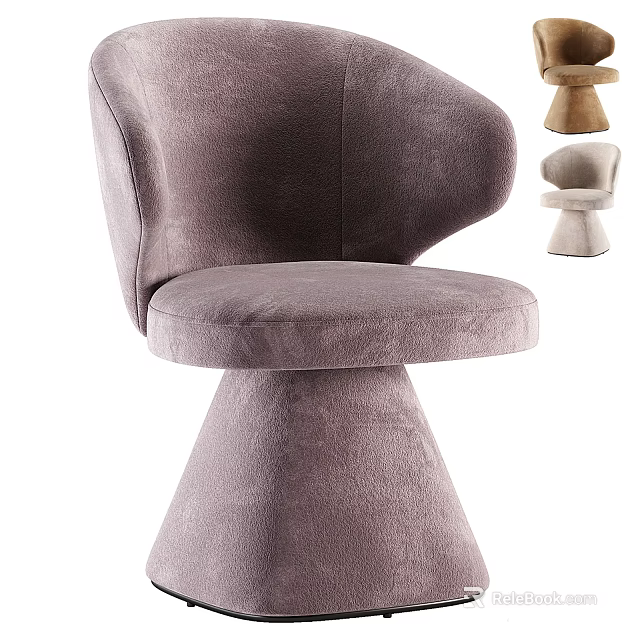 Modern Leisure Chair Featuring Velvet Upholstery Gray Cone Base And Ergonomic Design 3d model 