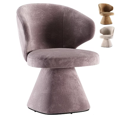 Modern Leisure Chair Featuring Velvet Upholstery Gray Cone Base And Ergonomic Design 3d model