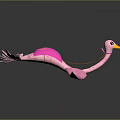Pink Flying Swan with Lotus Flower Tail and Golden Accents Decorative Artistic Design