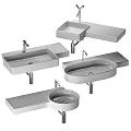 Modern Wall Mounted Bathroom Washbasins With Countertop Faucet Square And Round Designs