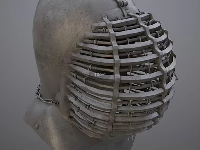 Ancient Iron Cage Like Headgear Historical Torture Device Metal Structure 3d model