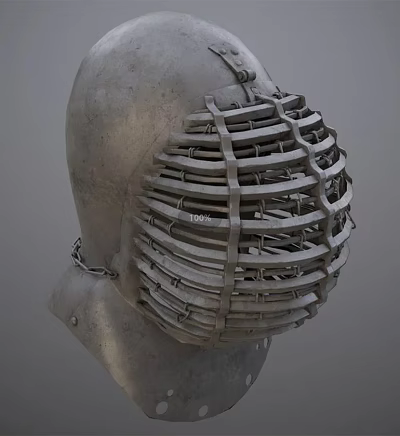 Ancient Iron Cage Like Headgear Historical Torture Device Metal Structure 3d model