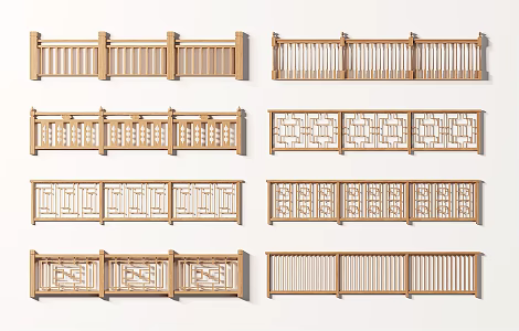 New Chinese Guardrail Railing 3d model