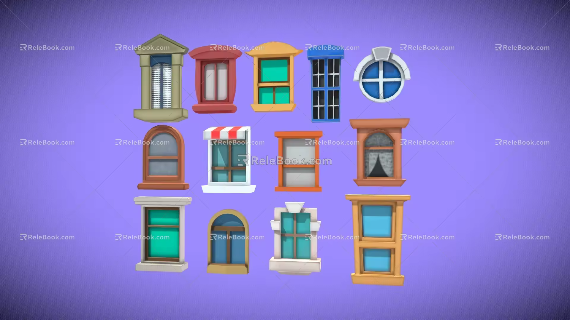 Cartoon window window window sill scene material animation material cartoon material 3d model
