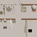 Wall Mounted Wooden Hangers for Organizing Hats Bags Coats and Scarves in Home