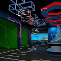 Phantom Starry Sky Futuristic Indoor Playground With VR Gaming Seats And Neon Lighting