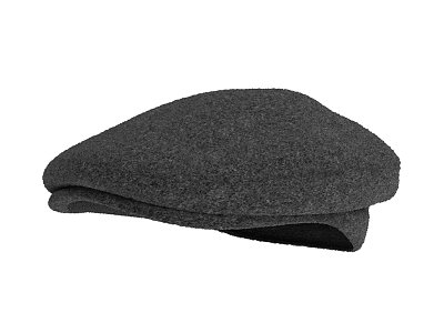 Stylish Black Beret Hat With Soft Woolen Fabric For Daily Fashion Accessory 3d model