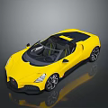 Yellow Convertible Sports Car With Black Accents And Modern Design Wheels