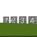 Sequential Numbers One Two Three Four Displayed in Modern Stand Design
