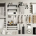 Modern Bathroom Accessories With Towel Racks Shelves Towels Toiletries And Holders
