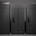 Modern Black Security Doors With Panel Design And Secure Lock Systems