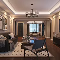 Modern Living And Dining Room With Wooden Floors Sofa Dining Table And Wall Art