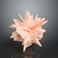 3D Rendered Pink Spiky Sea Anemone Aquatic Creature on Dark Reflective Background