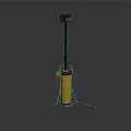 Yellow Tripod Stand With Black Top Device For Measurement Or Lighting