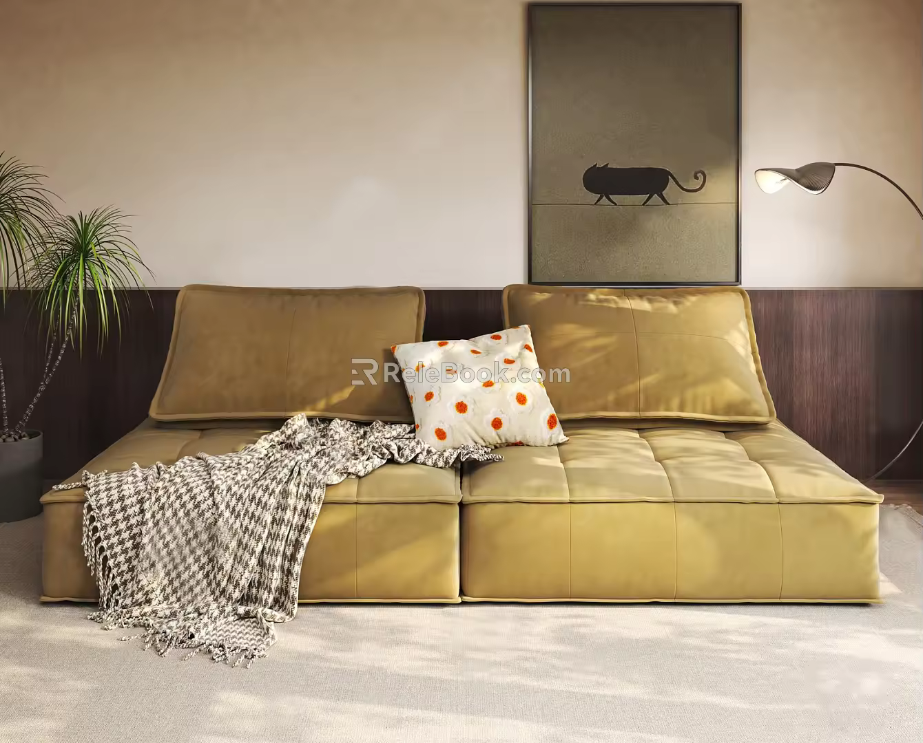 Nordic double sofa 3d model
