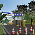Complete Road Traffic Facilities For Residential Underground Parking Entrance With Full Safety Warning Systems