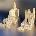 European Architecture Models Featuring Dome Tower Steps Arches And Classical Design Details 3d model