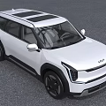 White KIA SUV With Modern Exterior Design Front Grille And LED Headlights 3d model