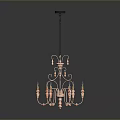 Elegant Ornate Metal Chandelier With Multiple Arms And Crystal Decorations