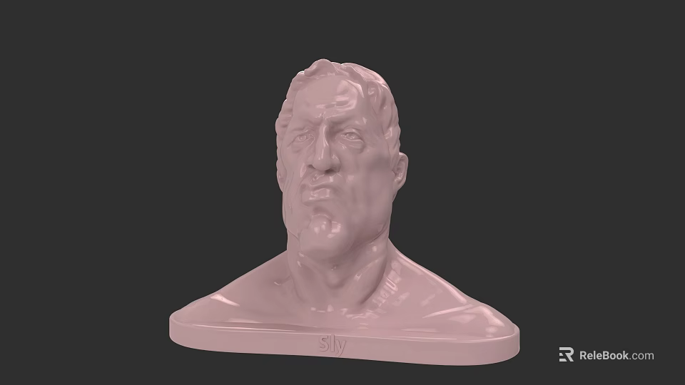 White Classical Game Movie Character Bust Sculpture With Detailed Facial Features 3d model 