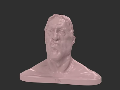 White Classical Game Movie Character Bust Sculpture With Detailed Facial Features 3d model