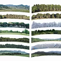 Natural Scenery Wall Mural With Mountains Forests Grasslands And Snowy Landscapes
