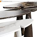 Elegant Modern Console Table With Marble Surface And Tapered Legs Design 3d model