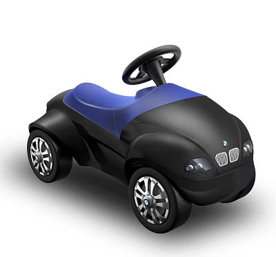 Kids Ride On Black and Blue Electric Toy Car with Steering Wheel and Comfortable Seat 3d model