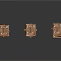 Vintage Wooden Storage Stand Units With Shelves Carved Details And Bases