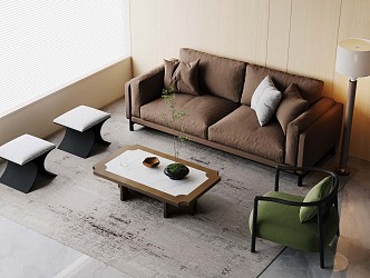 Modern sofa coffee table combination 3d model