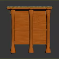 Orange Wooden Table With Golden Ornamental Carvings And Decorative Leg Design