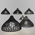 Colorful Modern Pendant Lights With Perforated Design In Black Red White Blue