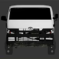 Detailed White Van 3D Model On Dark Background With Reflective Surface 3d model
