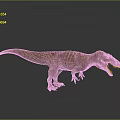 Brown Striped Tyrannosaurus Rex With Open Mouth Sharp Teeth And Red Tongue On Gray Background