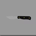 Tactical Knife With Stainless Steel Blade Black Handle And Gold Rivets