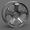 Silver Automotive Tire Wheel Rim With Five Spoke Design And Metallic Finish
