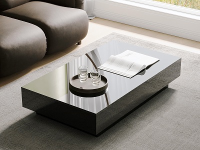 Aston Rectangular Coffee Table Glass Coffee Table Glass Cup Mirror Coffee Table model