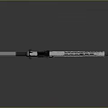 Tactical Rifle With Silver Body Orange Stock Scope Hollow Design On Dark Surface With Reflection