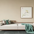 New Chinese-style double sofa 3d model