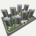 Modern Residential Complex With High Rise Buildings And Lush Green Surroundings