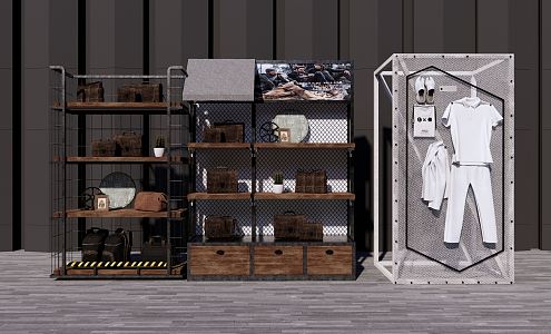 Industrial LOFT shelf clothing 3d model