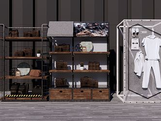 Industrial LOFT shelf clothing 3d model